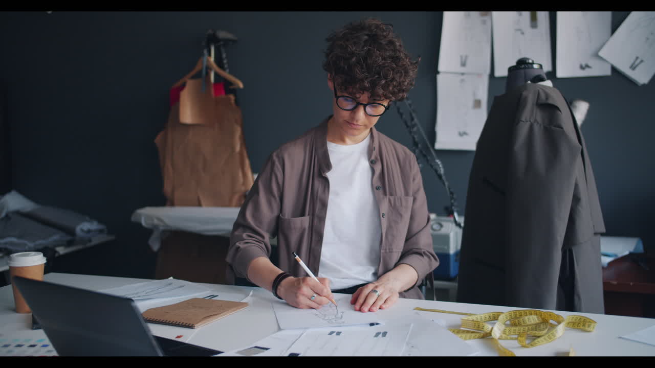 diseñador de moda en el trabajo