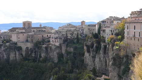 a testament to centuries of history, the ancient city of cuenca, spain, displays its famous hanging houses (casas colgadas) built into the rugged landscape.