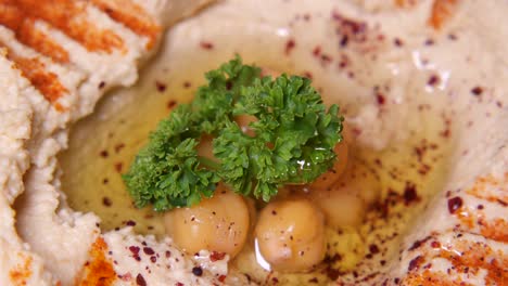 hummus con garbanzos y perejil