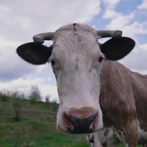 cow graze in the field
