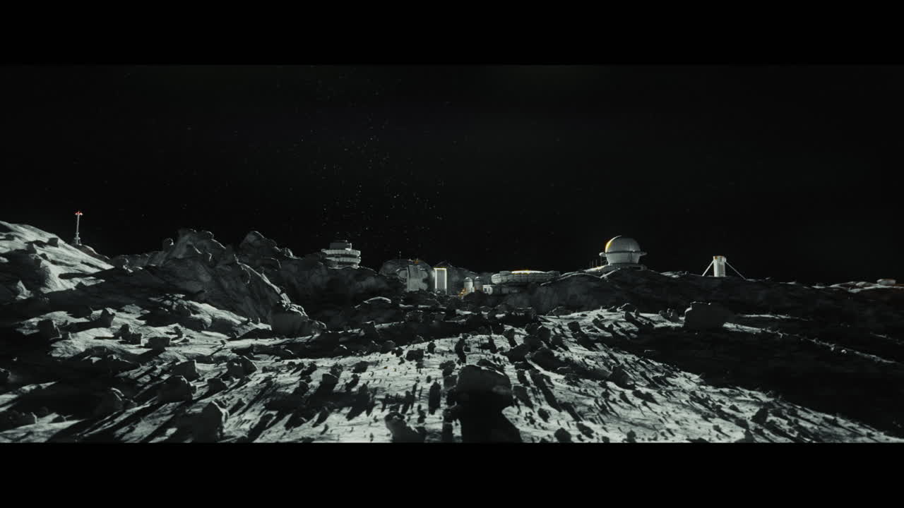 Moon surface with a lunar base