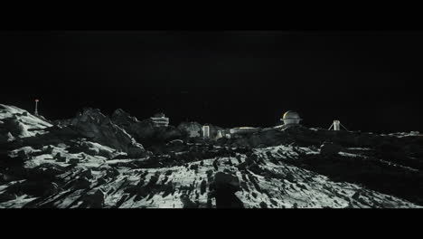 moon surface with a lunar base