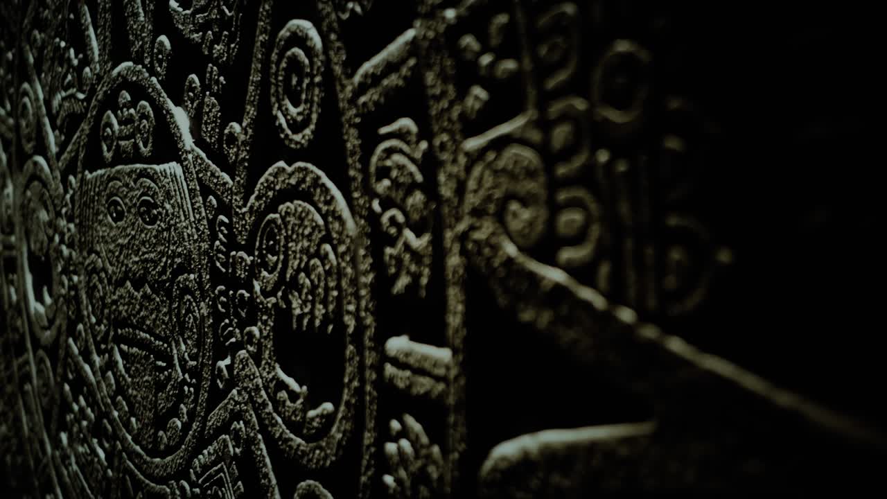 Primo Piano del Calendario Maya al Buio