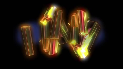animación de un patrón abstracto sobre un río iluminado con partículas brillantes y nubes de tormenta