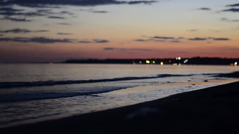 sunset at the beach. colorful sky in evening at sea beach