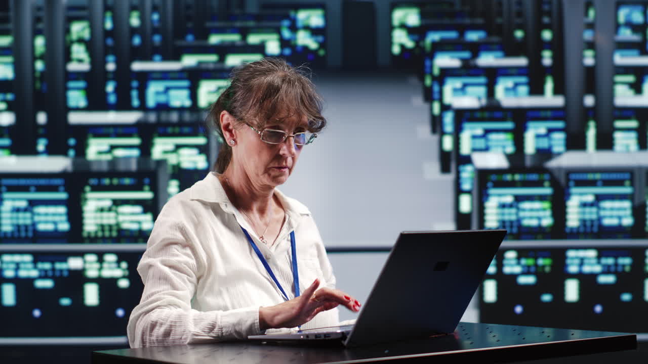 Repairman doing regular server updates