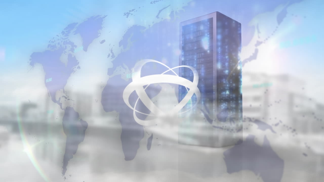 세계 지도와 서버에서 모양의 애니메이션