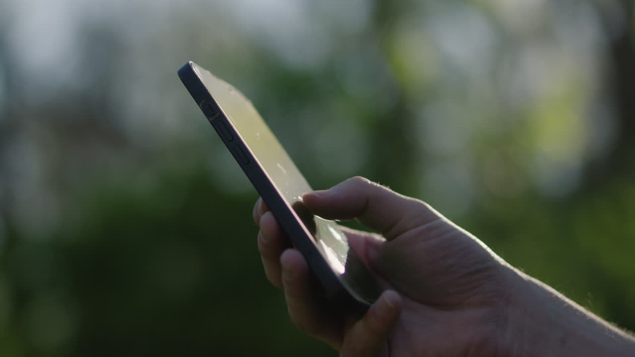 Using a mobile phone outdoors