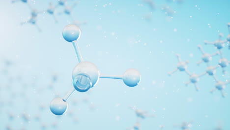 chemical molecule with blue background, 3d rendering.