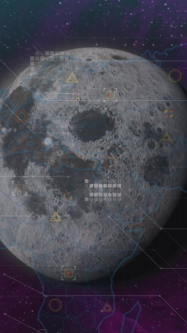 Animation of circuit board pattern over geometric shapes on map against globe