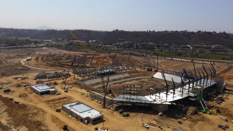 New-sports-arena-construction-in-Mission-Valley,-San-Diego-California