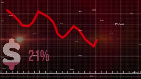 vídeo del procesamiento de datos financieros sobre un fondo oscuro