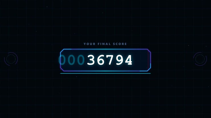 Digital Score Counter Increasing on Dark Background