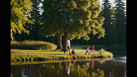 family enjoying a park outing