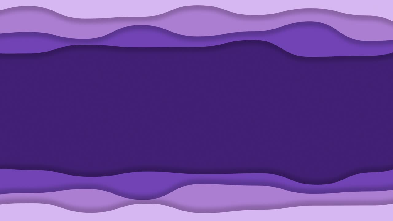 Purple cut out background border, wavy seamless looping animation with copy space