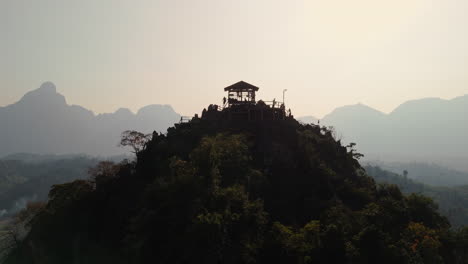 scenic mountain viewpoint with wooden hut
