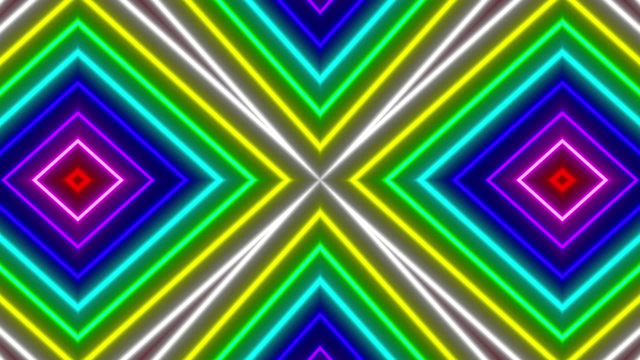Neon geometric pattern illumination animation motion graphics