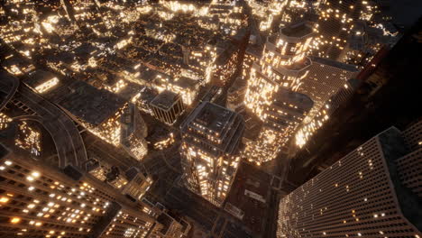 night landmark and aerial view of the city