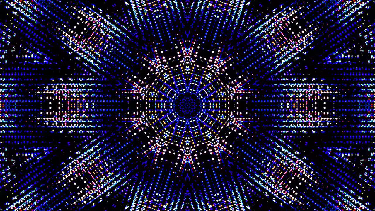 shining bright lines set wave motion, colorful, on black background