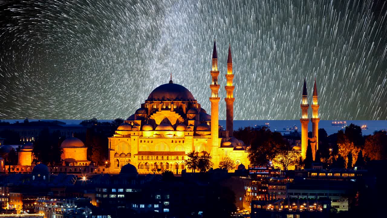 터키 이스탄불에 있는 아름다운 술레이마니 모스크 (suleymaniye mosque)