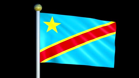 large looping animated flag of democratic republic of the congo