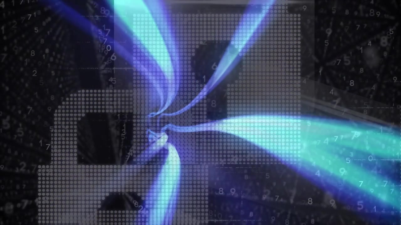 Animation of padlocks and data processing over networks