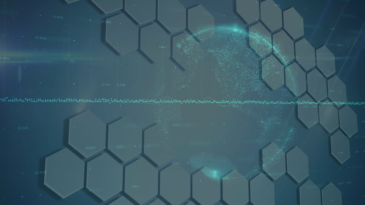 animación de estadísticas y procesamiento de datos en todo el mundo sobre un fondo gris