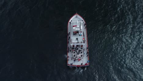 excalibur sportfishing, overhead drone shot, boat rocking back and fourth