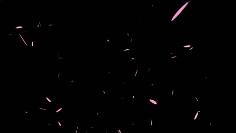 gráficos de movimiento de partículas de pluma rosada en vuelo