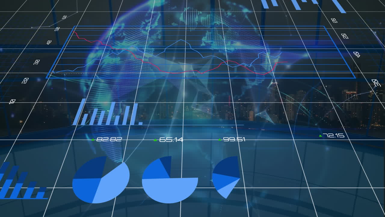 Animation statistics and data processing over globe