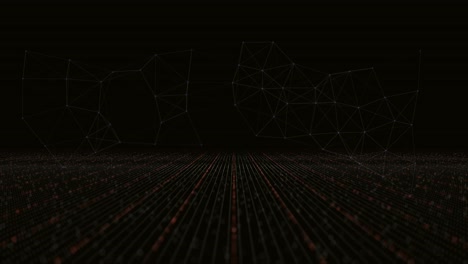 digital data cyber cyberspace technology hud grid video news studio wave lines background hightech