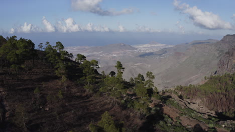 mountainous landscape with coastal and city views