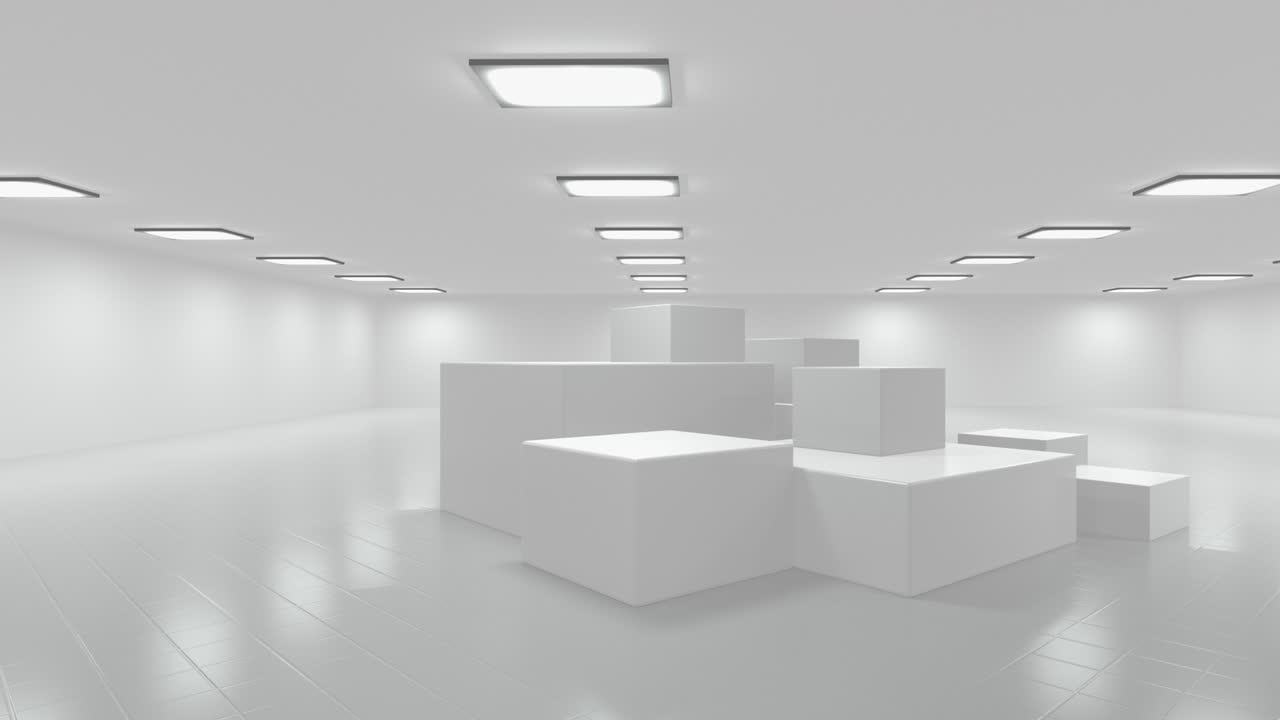 거대한 밝은 창고 건물. 다양한 물건을 위한 큰 저장 공간.