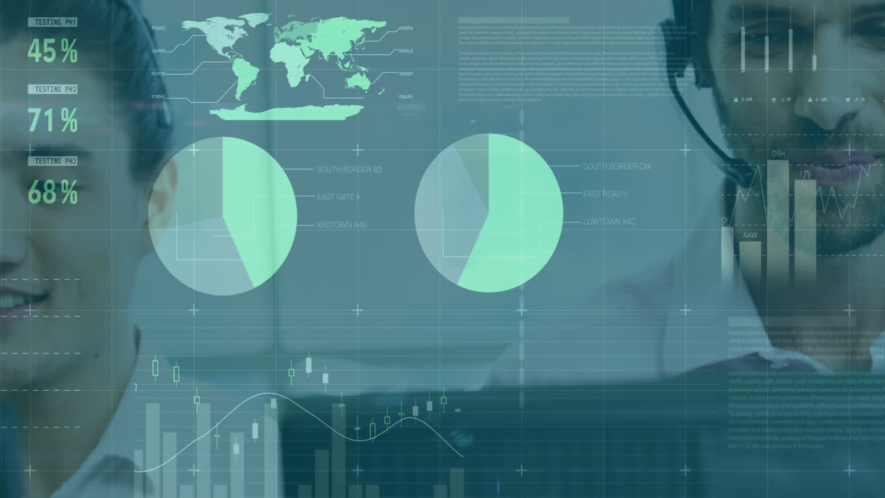 gráfico de finanzas sobre el equipo de negocios de trabajo.