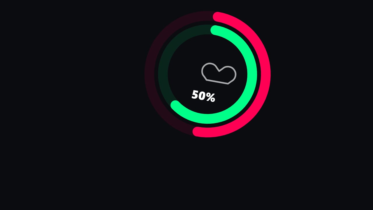 Digital Loading Progress Circle with Heart Icon Animation