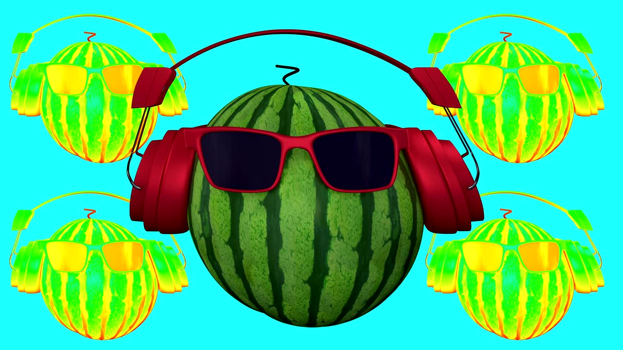 animación en 3d de una sandía de lujo.