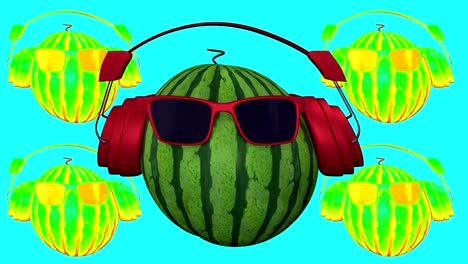 3d animation of fancy watermelon.
