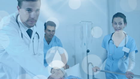 animación del procesamiento de datos sobre diversos médicos