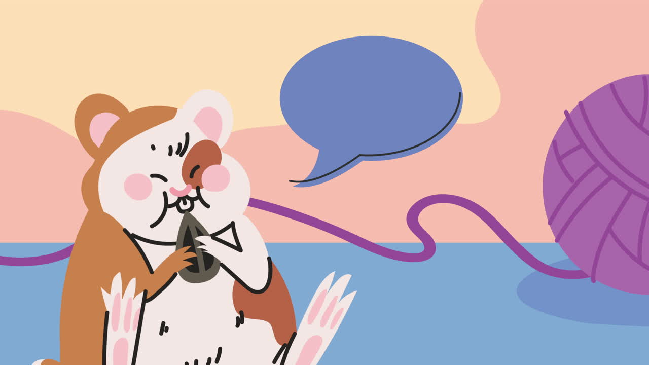 una animada animada de una mascota de hámster que habla