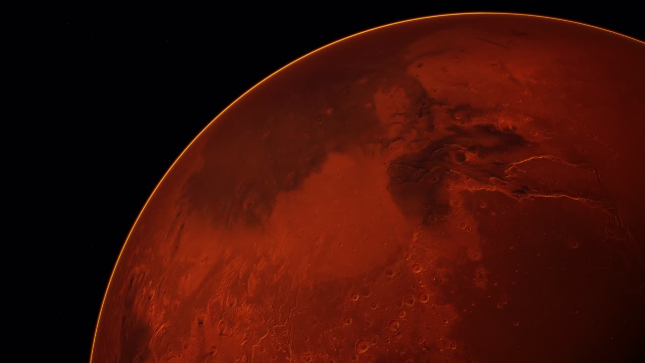 red planet Mars in the starry sky