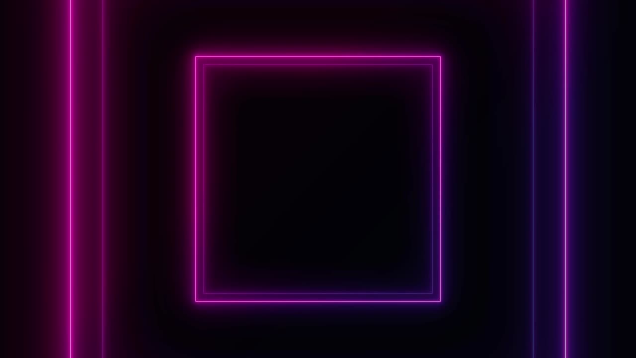 Abstract light neon frame on black background. laser show looped animation . 4K video
