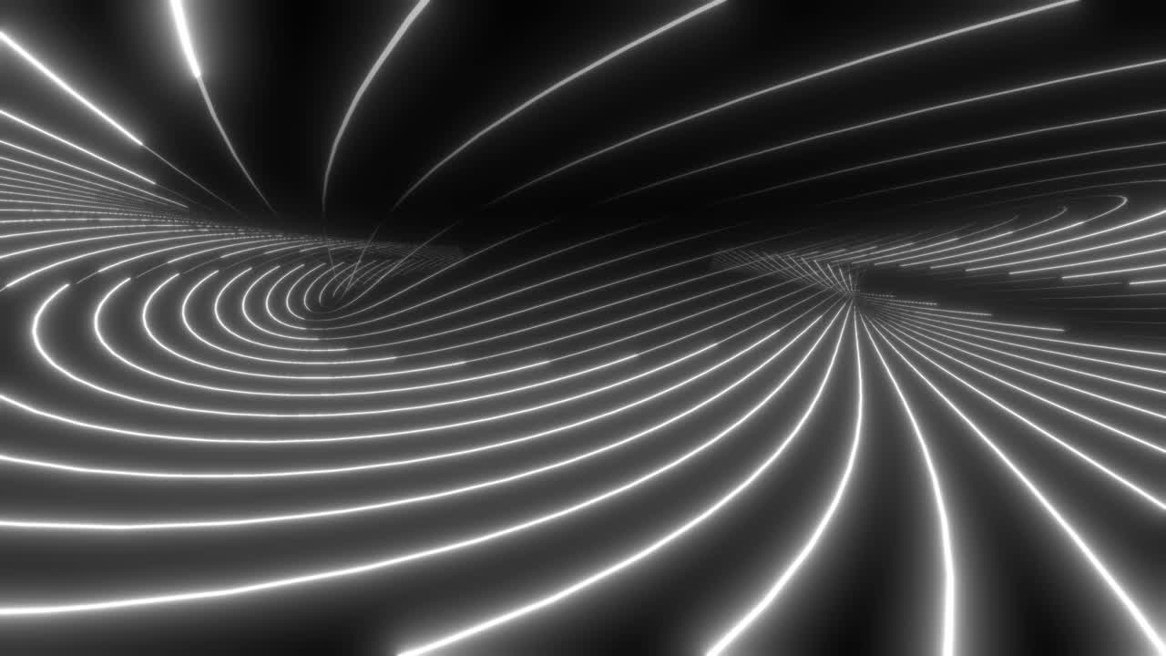 Abstract Glowing Lines Tunnel