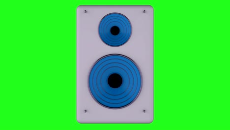 3d animation of a loudspeaker on a green screen. looped.