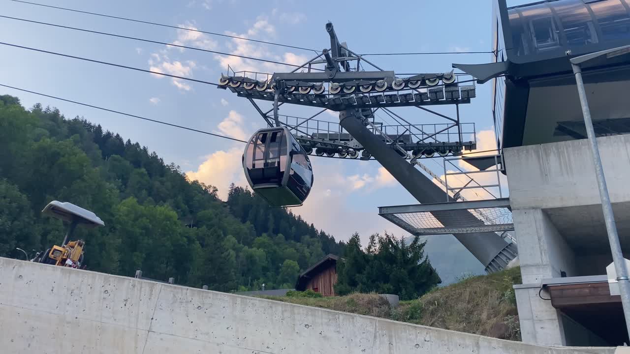 Gondola of cable car from Fiesh to Eggishorn and Great Aletsch Arena