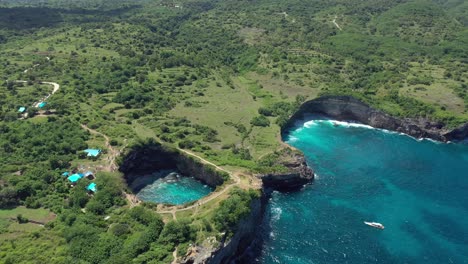 4k drone broken beach in nusa penida bali indonesia cinematic opener over broken beach