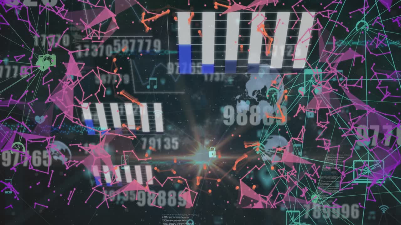 연결된 글로브에 대한 데이터 처리의 애니메이션