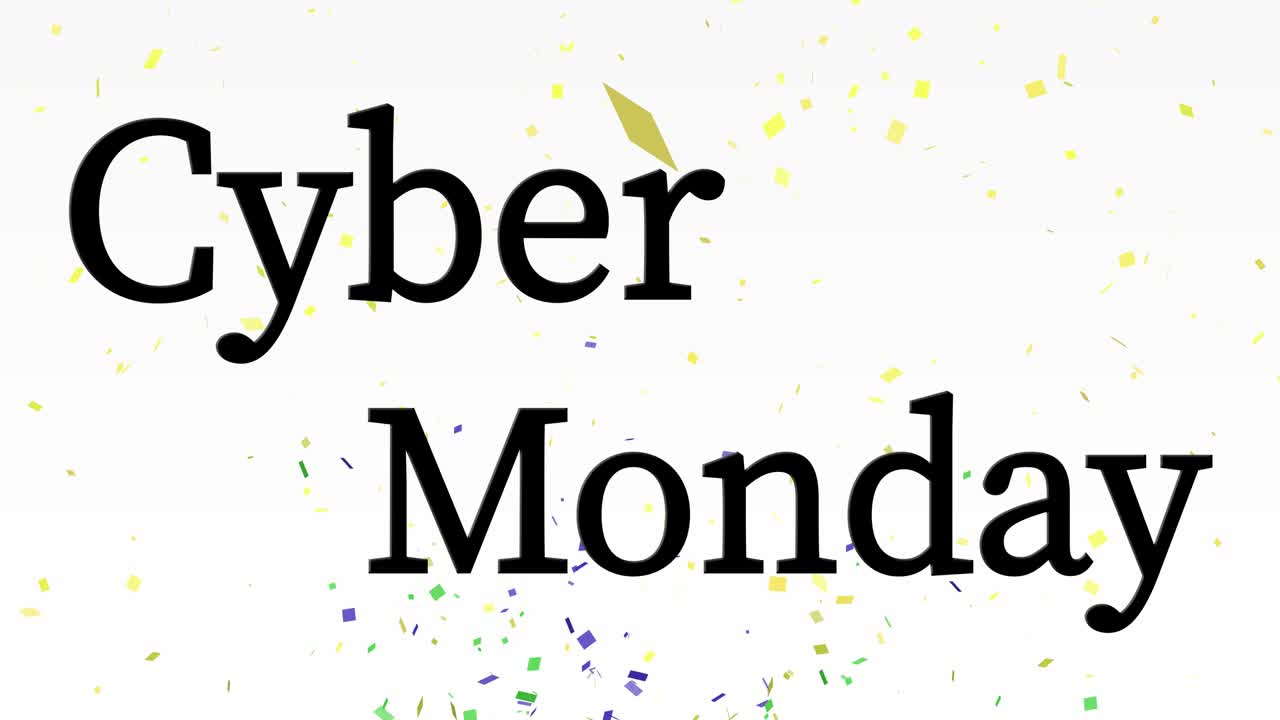 ciber lunes venta evento texto animación gráficos en movimiento