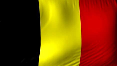national flag of belgium. seamless looping 4k full realistic belgian flag waving against background.