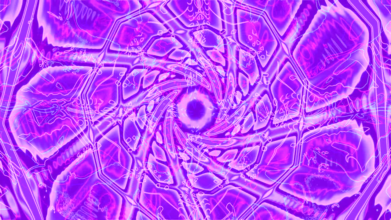 A captivating tunnel animation continuously loops, featuring vibrant purple and white colors. The swirling motion creates an entrancing visual effect, perfect for relaxing screensaver displays