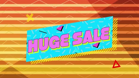 Huge-sale-graphic-in-pink-on-blue-banner-with-orange-striped-background-4k